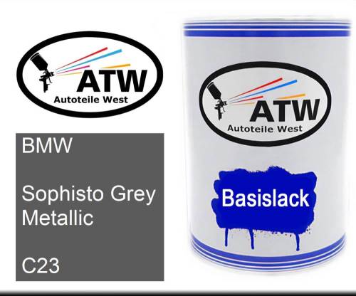 BMW, Sophisto Grey Metallic, C23: 500ml Lackdose, von ATW Autoteile West.